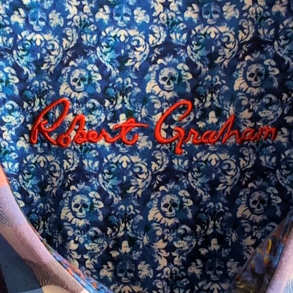 Robert Graham Red Blue Plaid Cotton Short Sleeve Button Down Shirt 4XLT - Picture 4 of 7